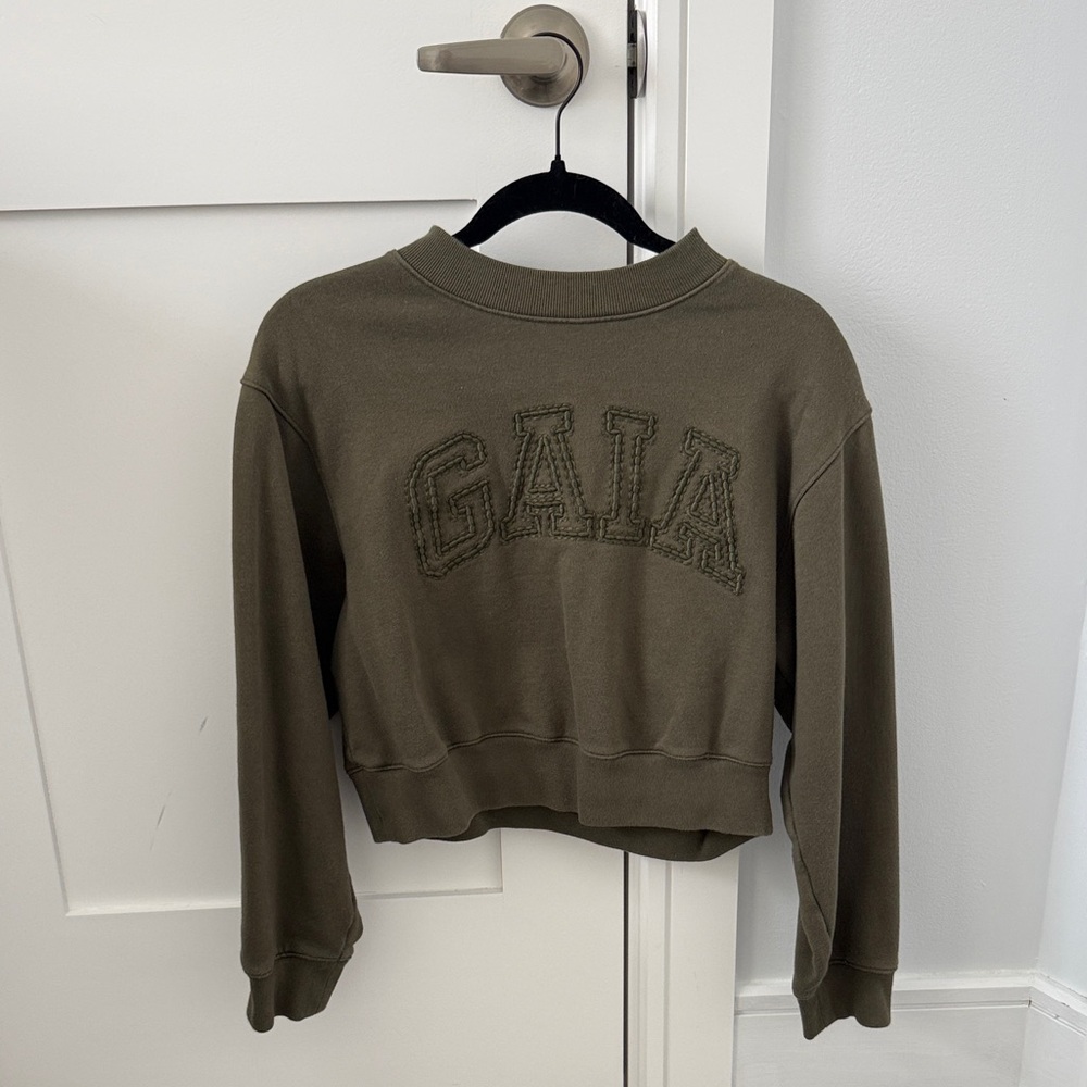 Cult Gaia x GAP Olive Sweatshirt with Embroidered Logo